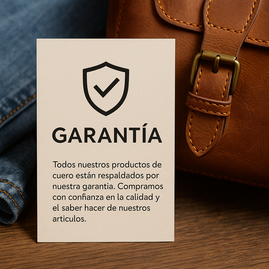 Etiqueta de garantia productgos ZUHA