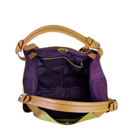 Bolso en cuero para mujer Adelle Reptil Verde limon