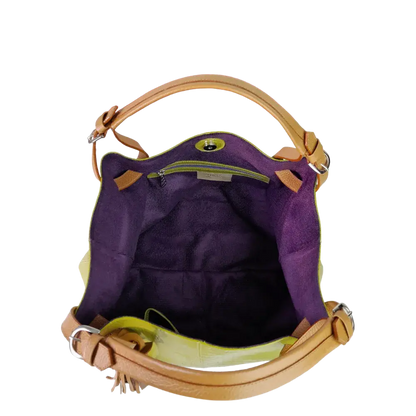 Bolso en cuero para mujer Adelle Reptil Verde limon