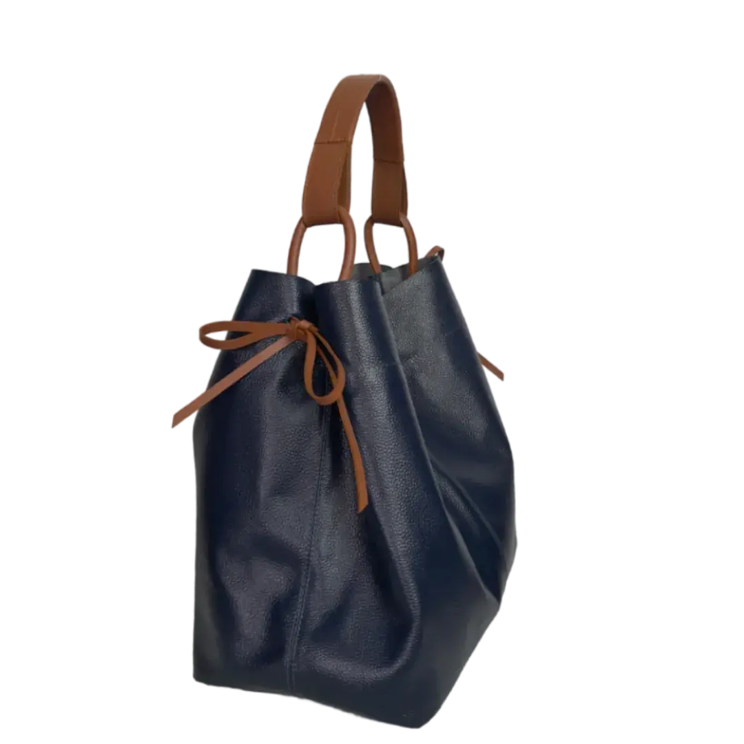 Bolso en cuero para mujer Aubrey Azul oscuro