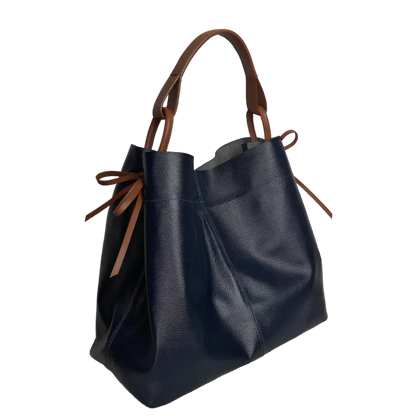 Bolso en cuero para mujer Aubrey Azul oscuro