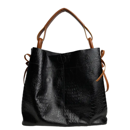 Bolso en cuero para mujer Aubrey Reptil negro