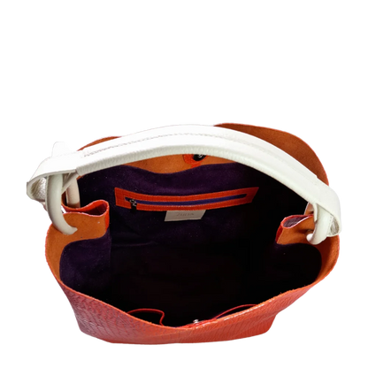 Bolso en cuero para mujer Aubrey Reptil Naranja