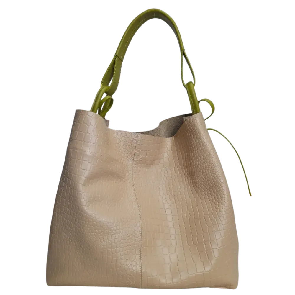 Bolso en cuero para mujer Aubrey Reptil Nude