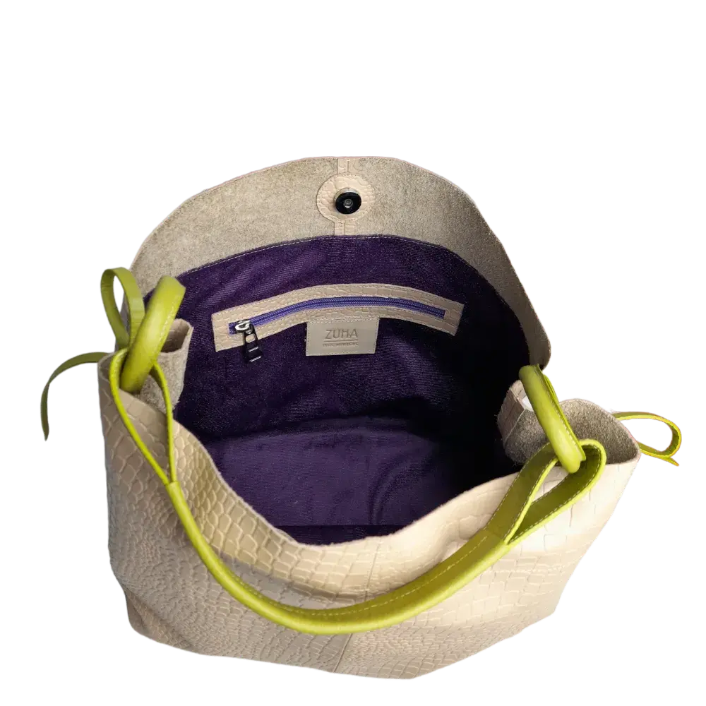 Bolso en cuero para mujer Aubrey Reptil Nude