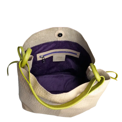 Bolso en cuero para mujer Aubrey Reptil Nude