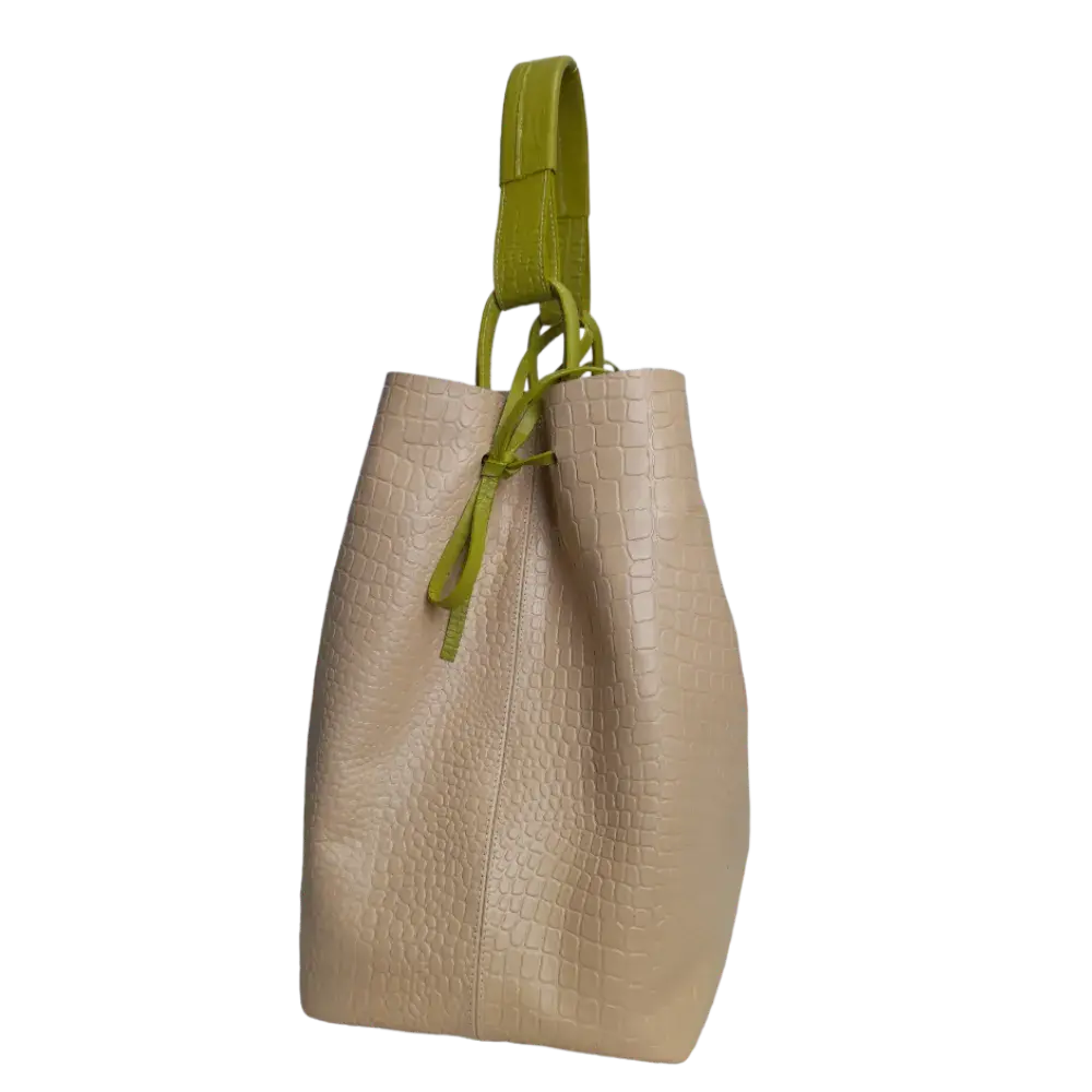 Bolso en cuero para mujer Aubrey Reptil Nude