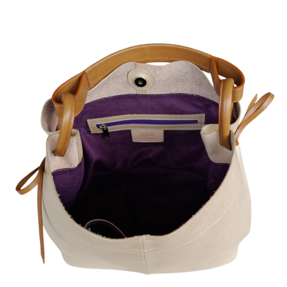 Bolso en cuero para mujer color oro claro