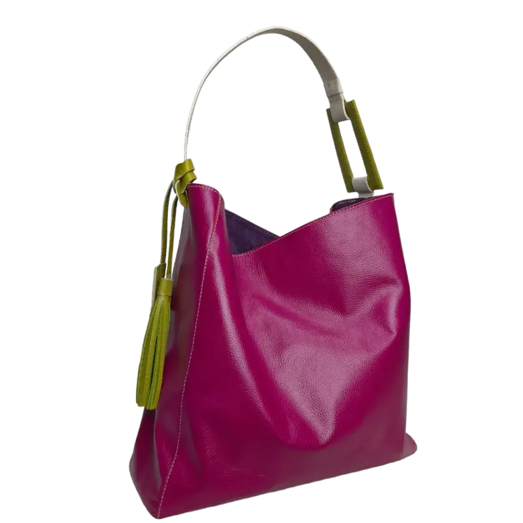 Bolso en cuero para mujer Hannah Fucsia