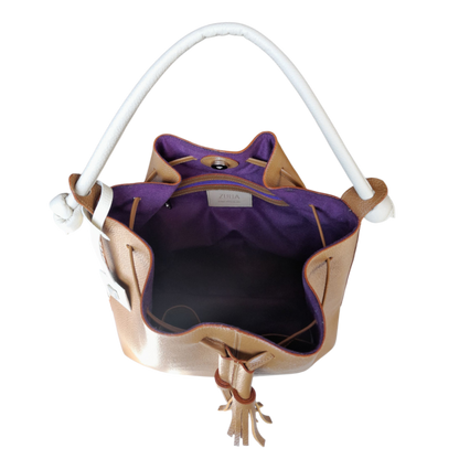 Bolso en cuero para mujer color miel