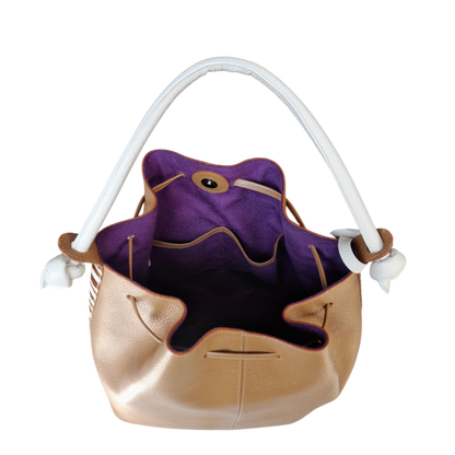 Bolso en cuero para mujer color miel