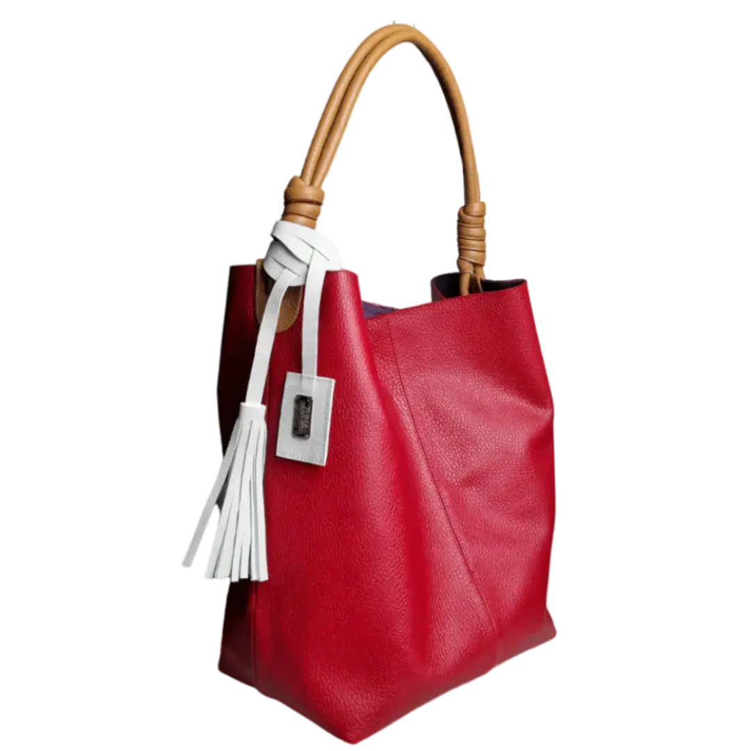 Bolso en cuero para mujer Leah Rojo