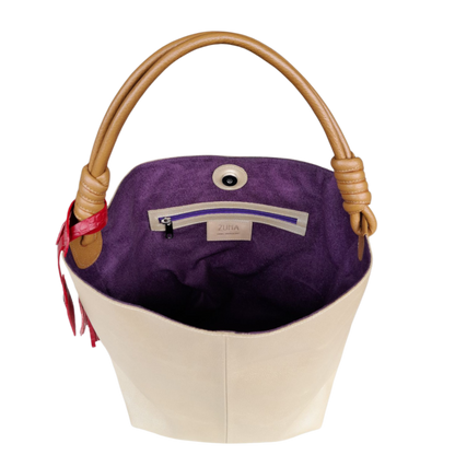 Bolso en cuero para mujer color oro