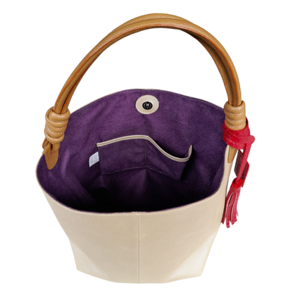 Bolso en cuero para mujer color oro