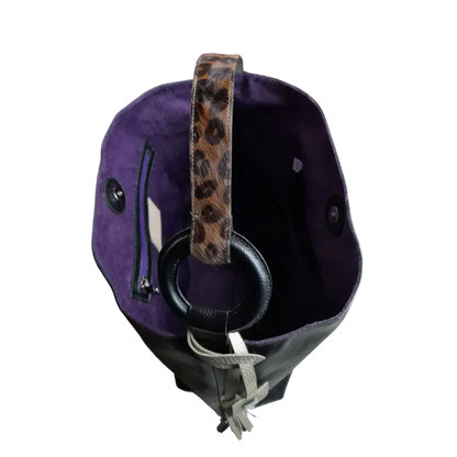 Bolso en cuero para mujer Nora negro
