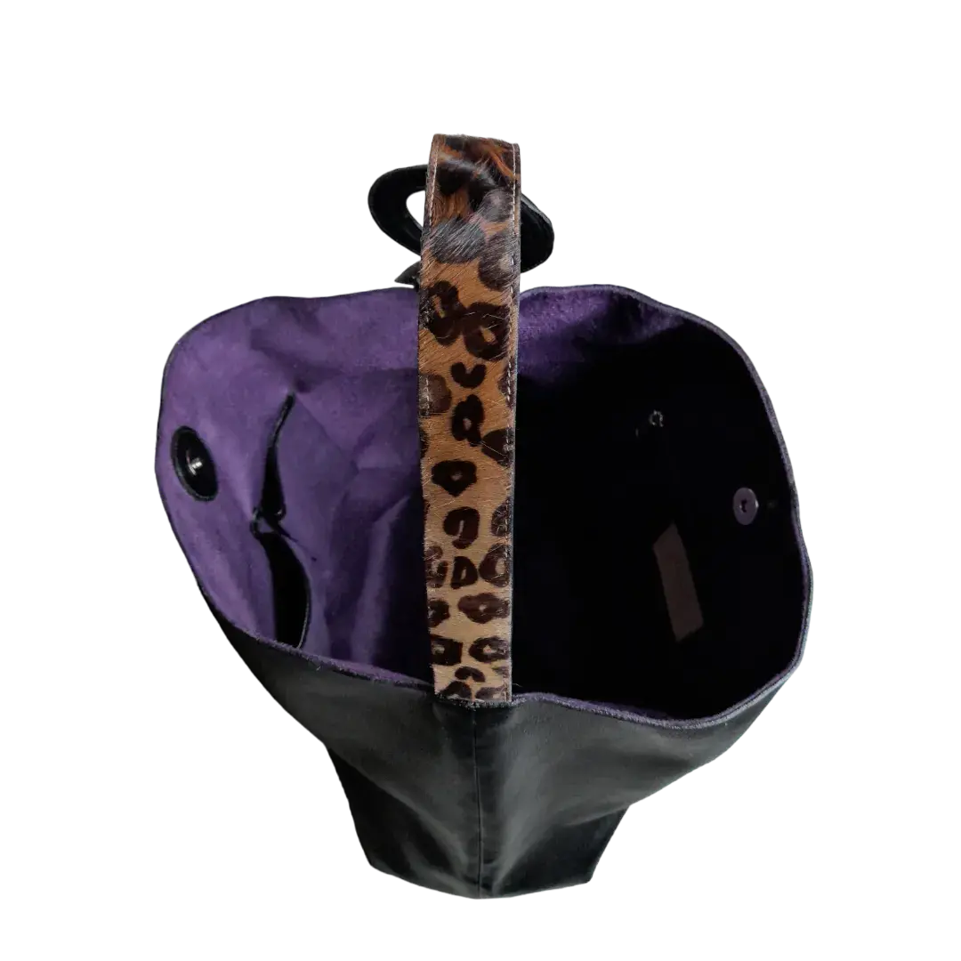 Bolso en cuero para mujer Nora negro
