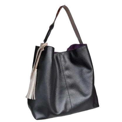Bolso en cuero para mujer Nora negro
