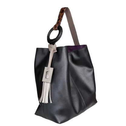 Bolso en cuero para mujer Nora negro

