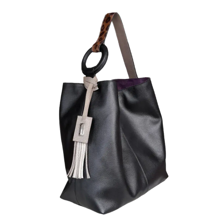 Bolso en cuero para mujer Nora negro
