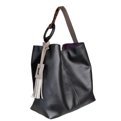Bolso en cuero para mujer Nora negro
