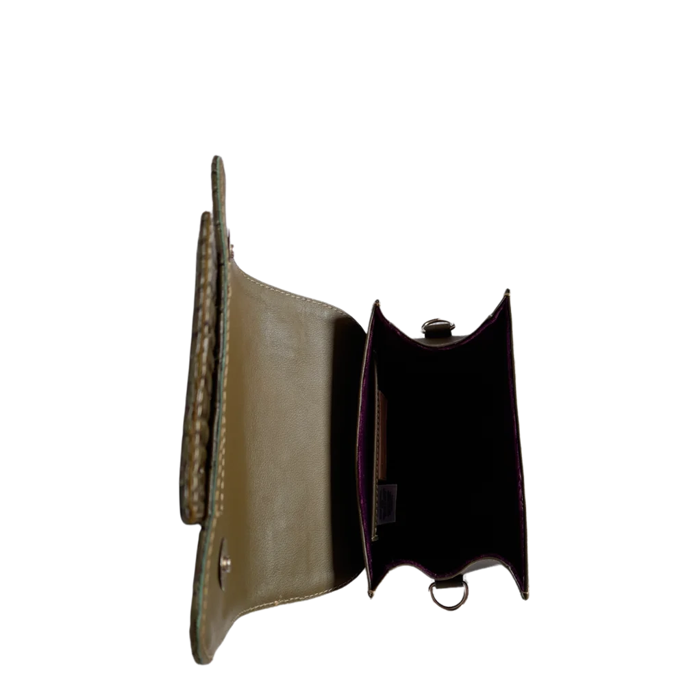 Bolso en cuero para mujer Elizabeth glavial verde aceituna
