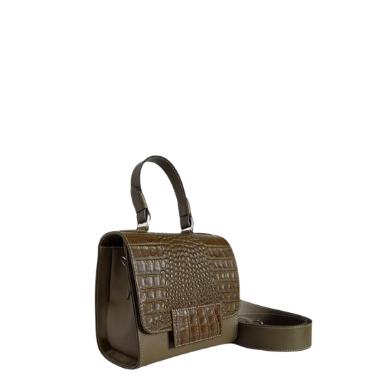 Bolso en cuero para mujer Elizabeth glavial verde aceituna
