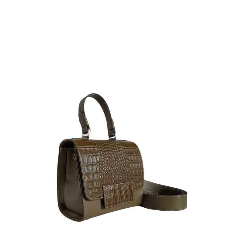 Bolso en cuero para mujer Elizabeth glavial verde aceituna