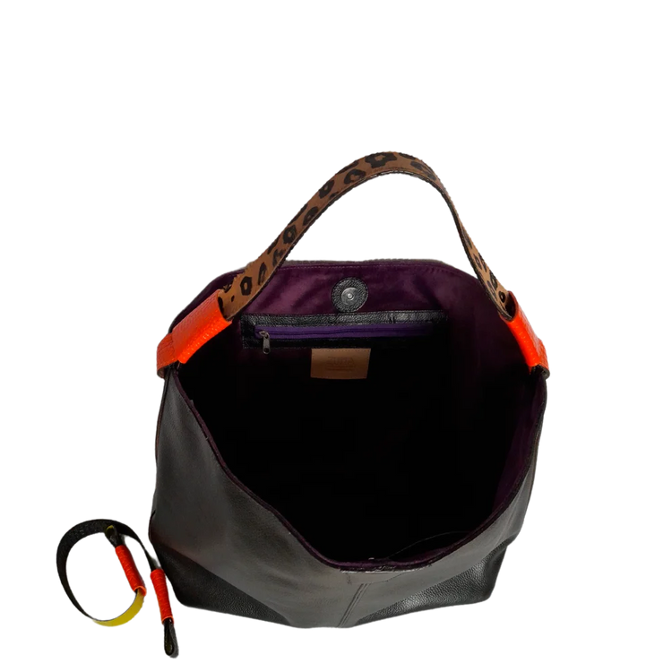 Bolso en cuero para mujer Addison negro