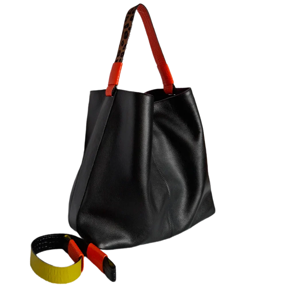 Bolso en cuero para mujer Addison negro