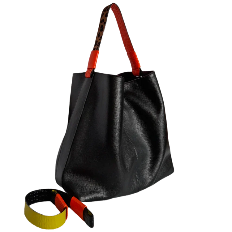 Bolso en cuero para mujer Addison negro