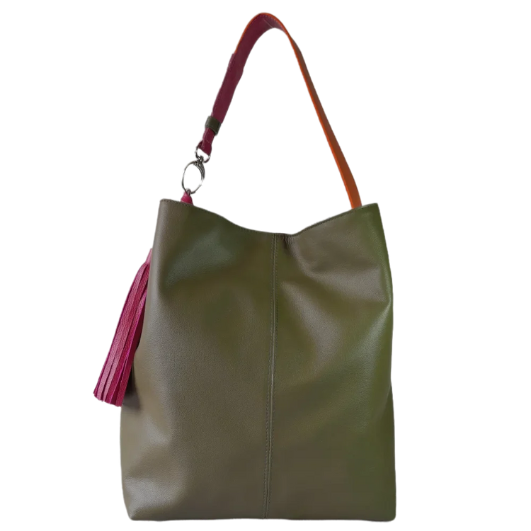 Bolso en cuero para mujer Serenity Verde aceituna