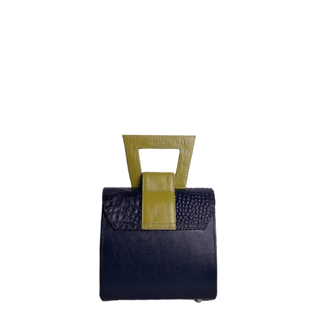 Bolso en cuero para mujer Clara Glavial azul oscuro