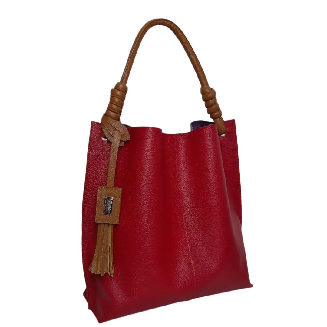 Bolso en cuero para mujer Fernanda rojo