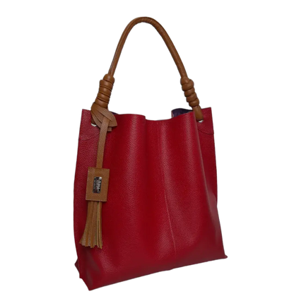 Bolso en cuero para mujer Fernanda rojo