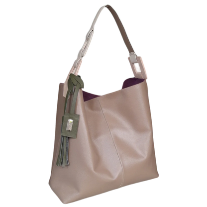 Bolso en cuero para mujer Valentina Taupe