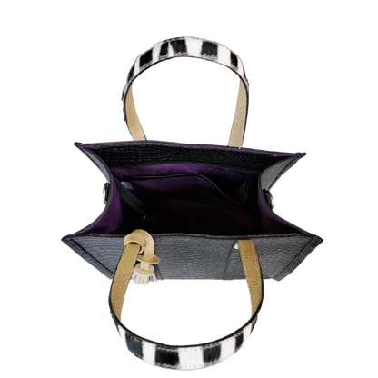 Bolso en cuero para mujer Greta reptil negro