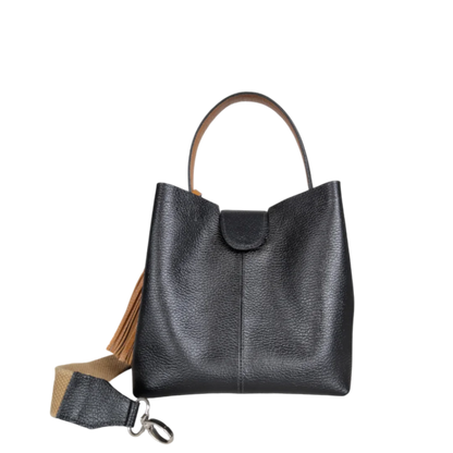 Bolso pequeño en cuero para mujer Lucia color negro