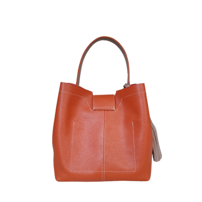 Bolso pequeño en cuero para mujer Lucia color jengibre