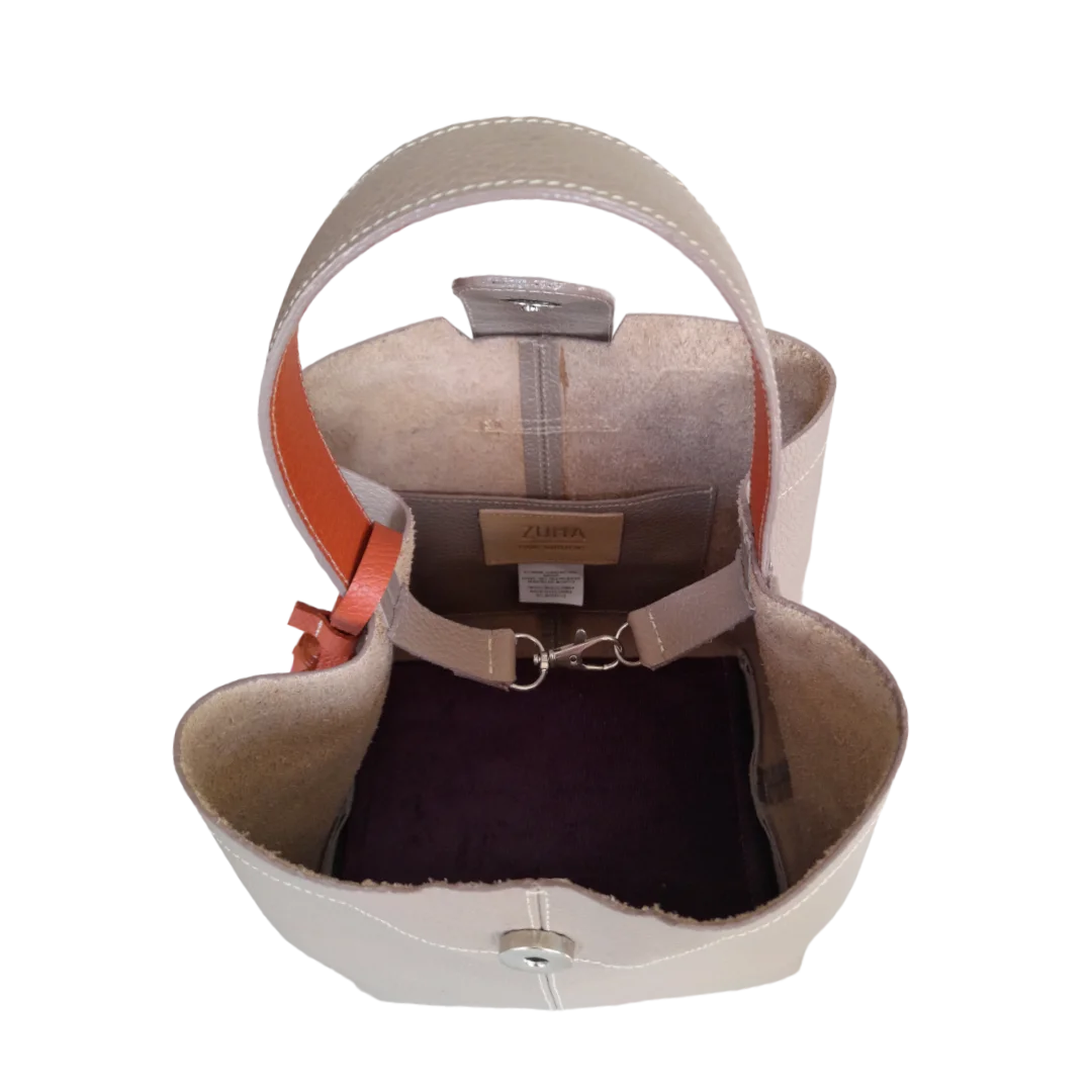 Bolso pequeño en cuero para mujer Lucia taupe