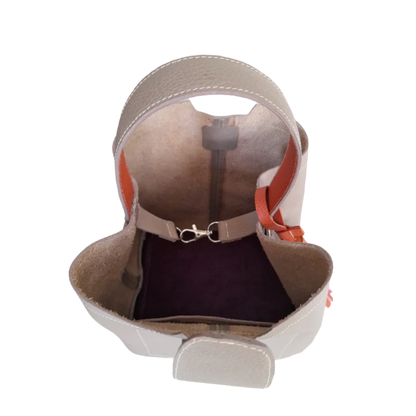 Bolso pequeño en cuero para mujer Lucia taupe