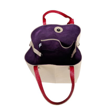 Bolso en cuero para mujer anaconda oro peltre