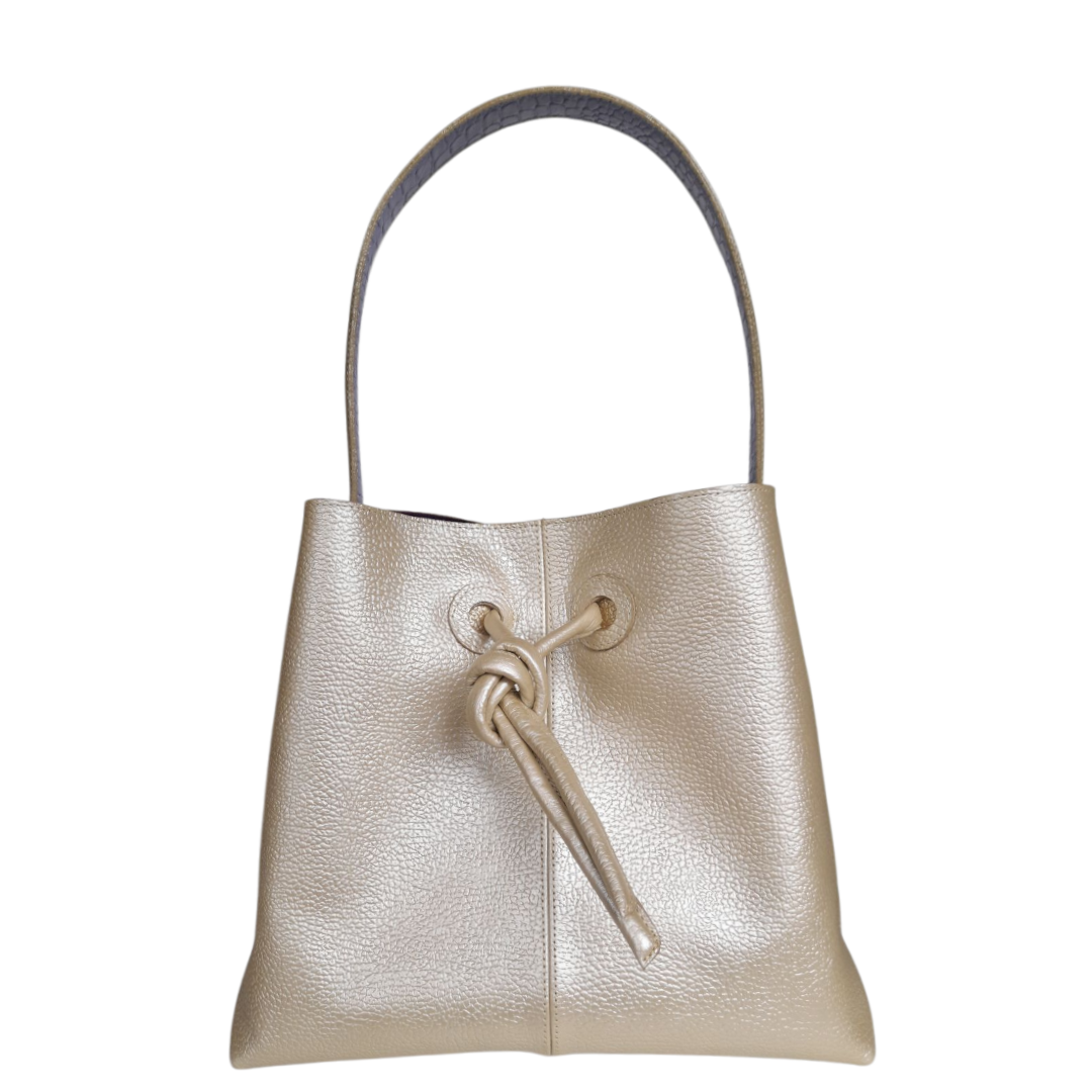 Bolso en cuero para mujer Bianca color oro
