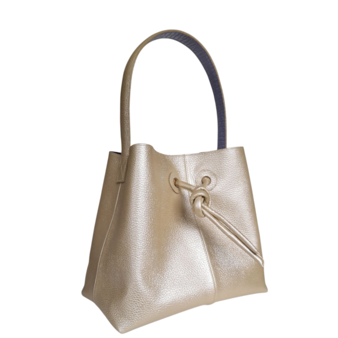 Bolso en cuero para mujer Bianca color oro