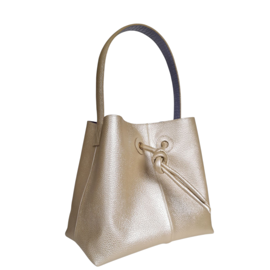 Bolso en cuero para mujer Bianca color oro