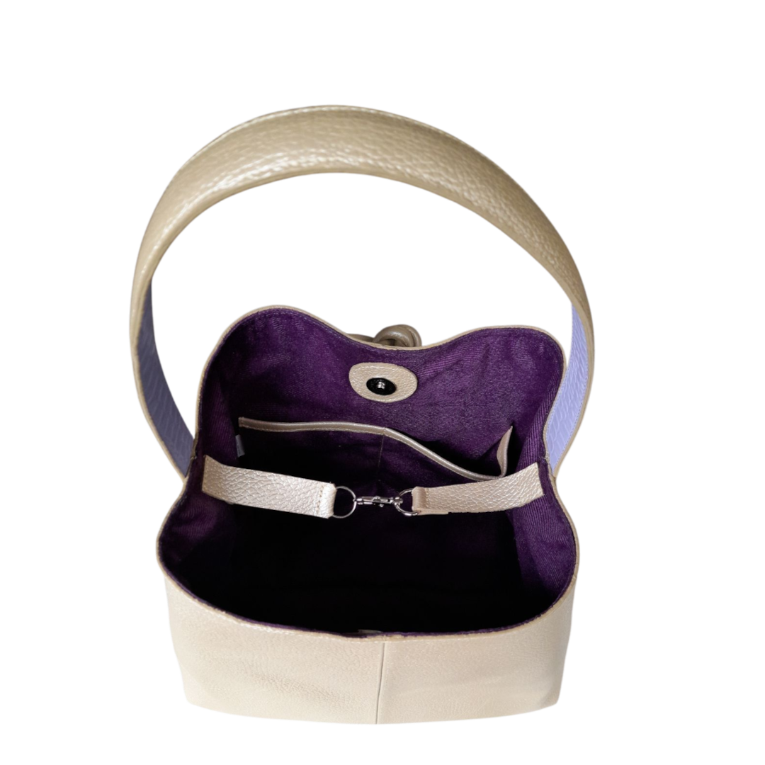 Bolso en cuero para mujer Bianca color oro