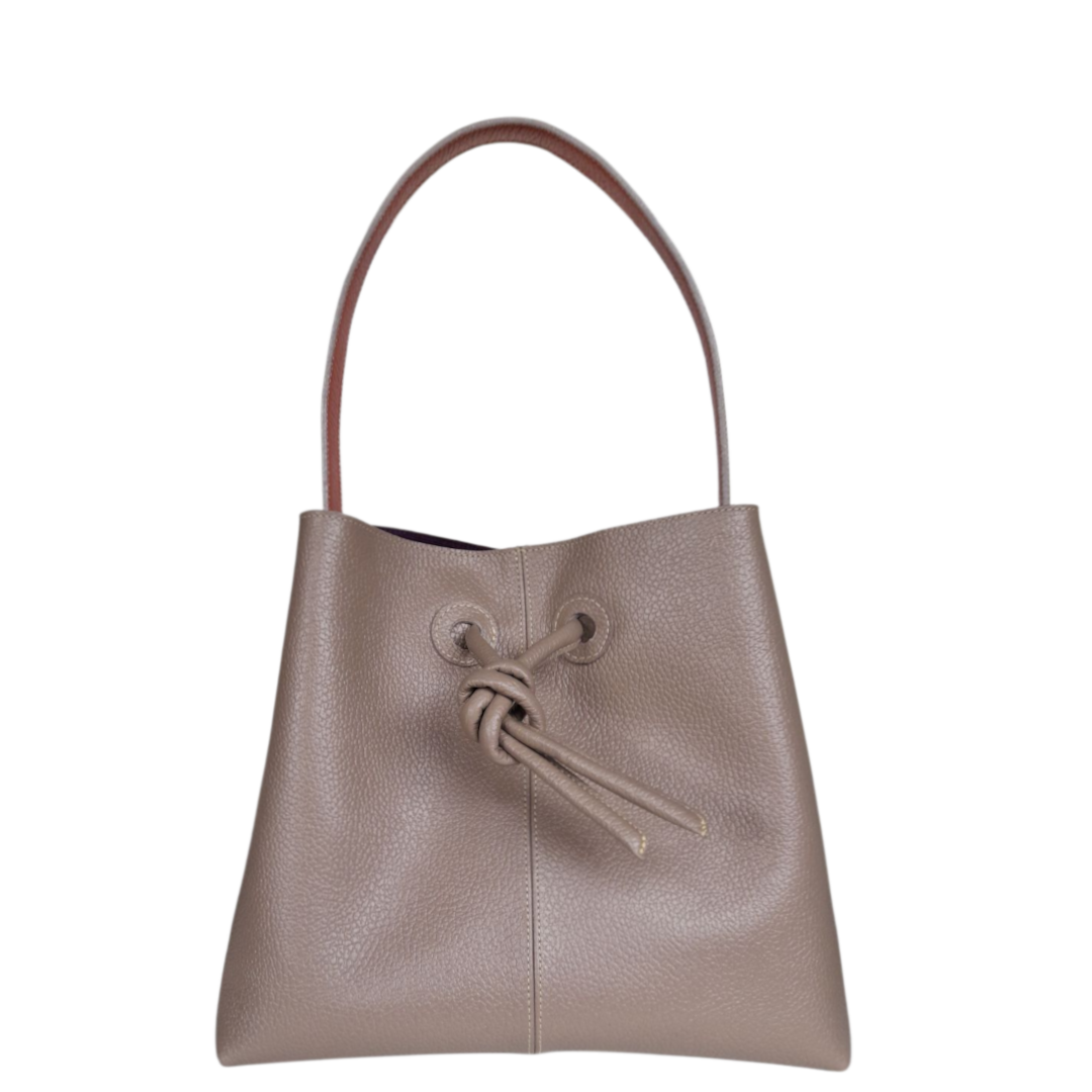 Bolso en cuero para mujer Bianca color taupe