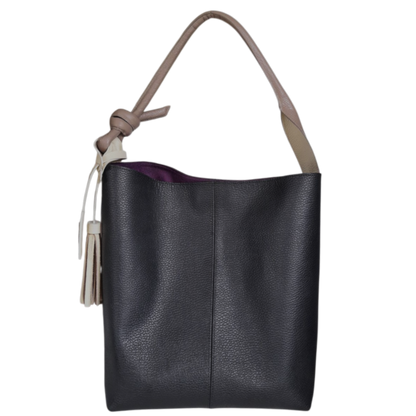 Bolso en cuero para mujer color negro