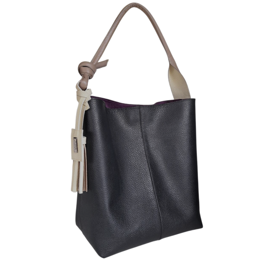 Bolso en cuero para mujer color negro