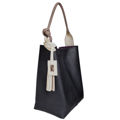 Bolso en cuero para mujer color negro