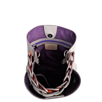 Bolso en cuero para mujer reptil taupe